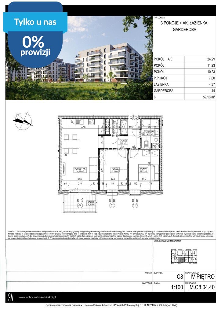 Nowoczesne 3-pokojowe mieszkanie 59 m² w Fordonie - polecam! Bydgoszcz, Fordon, Fordońska  59m2 Foto 1