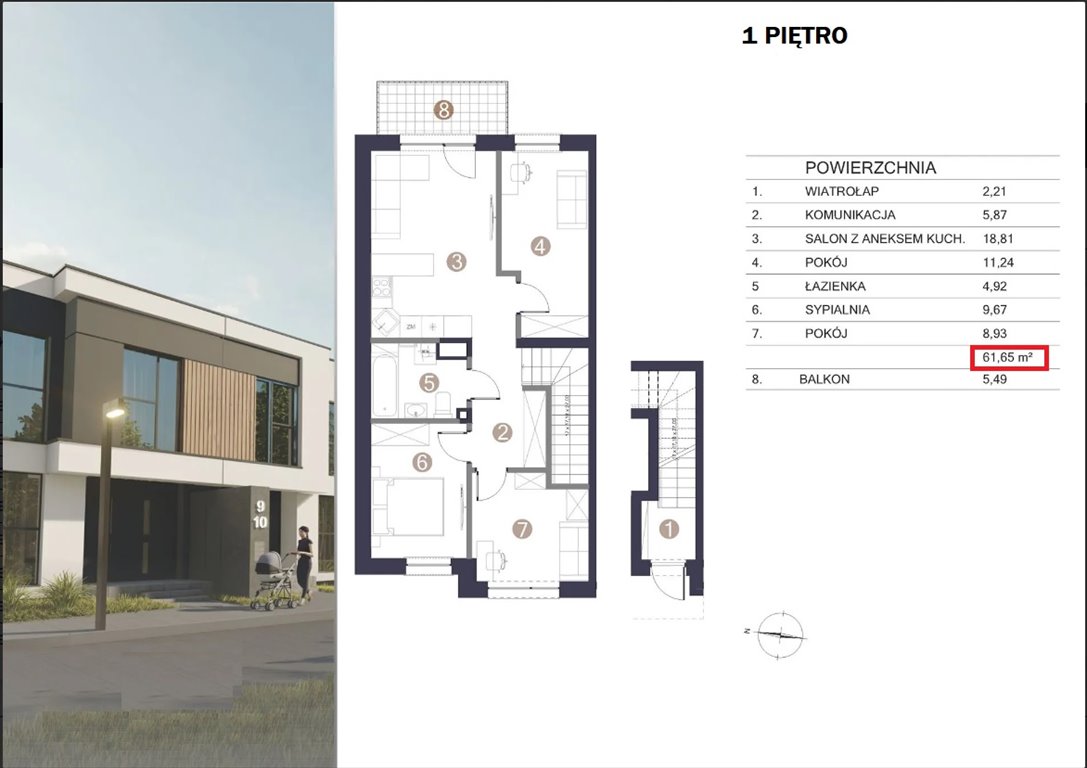 Mieszkanie trzypokojowe na sprzedaż Rzeszów, Krakowska  55m2 Foto 5