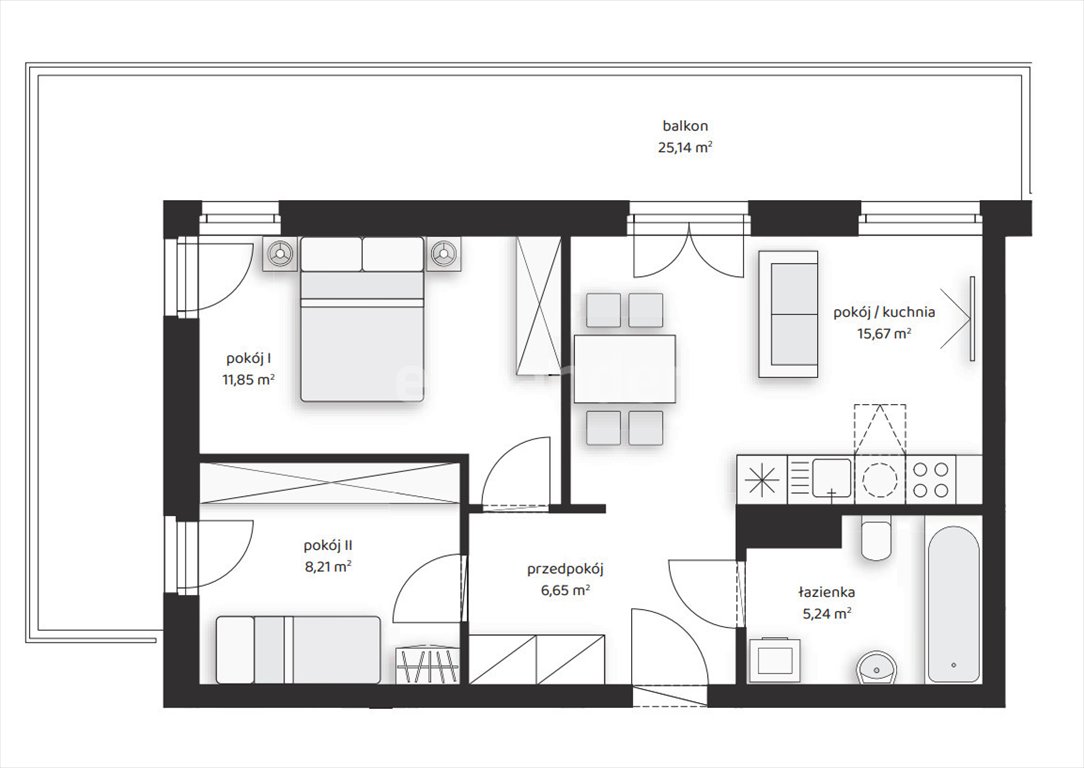 Mieszkanie trzypokojowe na sprzedaż Kraków, Prądnik Biały, Zygmunta Glogera  48m2 Foto 1