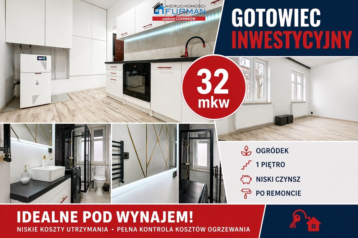 Gotowe mieszkanie inwestycyjne 32 m² z ogródkiem w Trzciance Trzcianka  32m2 Foto 1