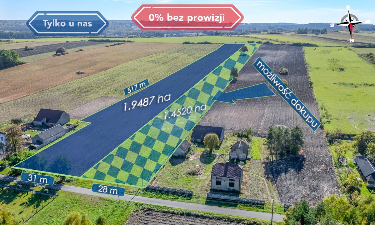 Działka 19 487 m2 w spokojnej okolicy, media w drodze Pabianice  19 487m2 Foto 1