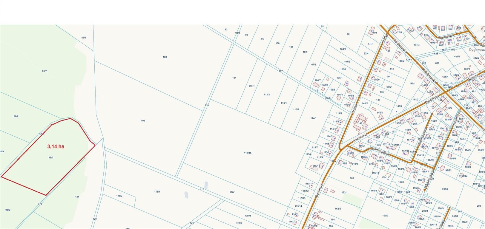 Działka 3,14 ha lasem, blisko Kołobrzegu, bez mediów Dygowo  31 400m2 Foto 1