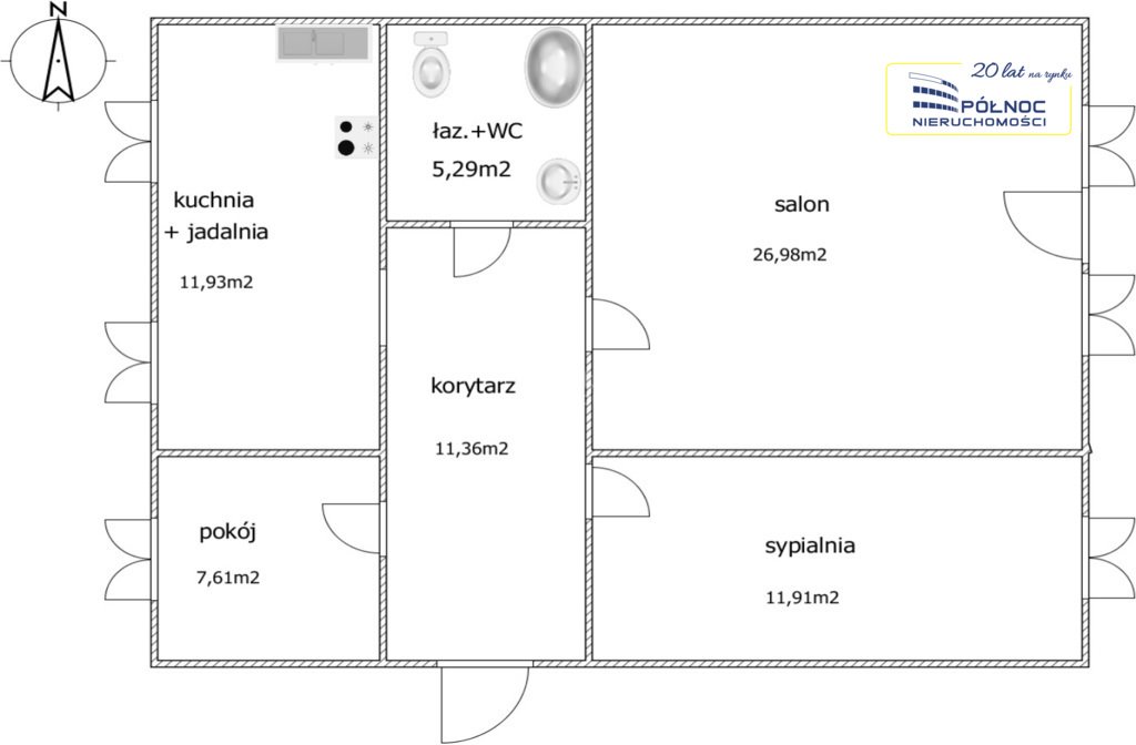 Mieszkanie trzypokojowe na sprzedaż Nurzec-Stacja, Sportowa  74m2 Foto 15