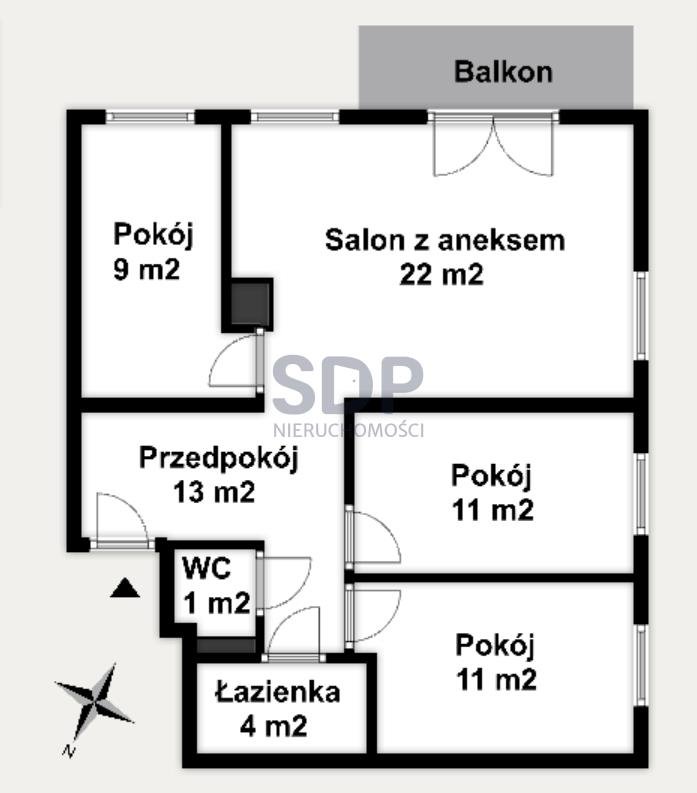 Mieszkanie czteropokojowe  na sprzedaż Wrocław, Krzyki, Racławicka  75m2 Foto 2