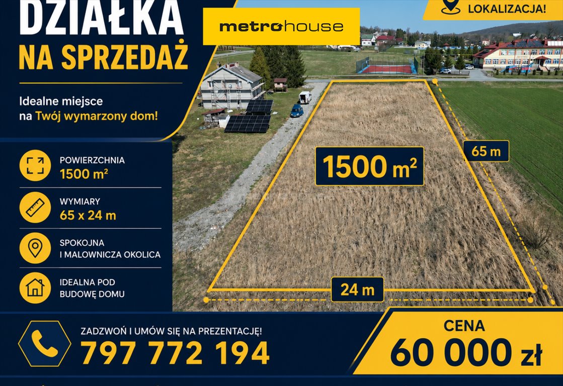 Na sprzedaż działka 15 arów z mediami i warunkami zabudowy Nienaszów  1 500m2 Foto 1