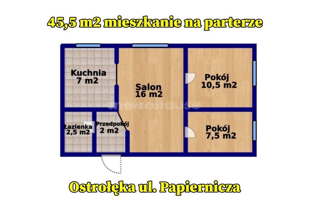 Mieszkanie trzypokojowe na sprzedaż Ostrołęka, Papiernicza  46m2 Foto 11