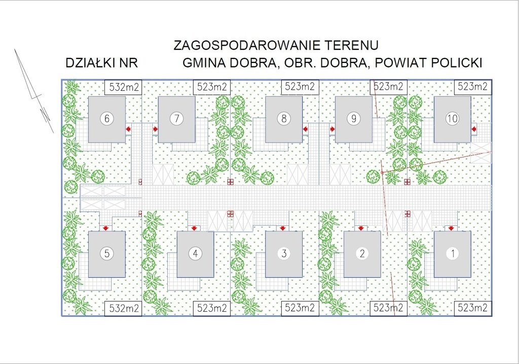 Działka 5575 m² z projektem podziału pod 10 domów Dobra, Graniczna  5 575m2 Foto 1