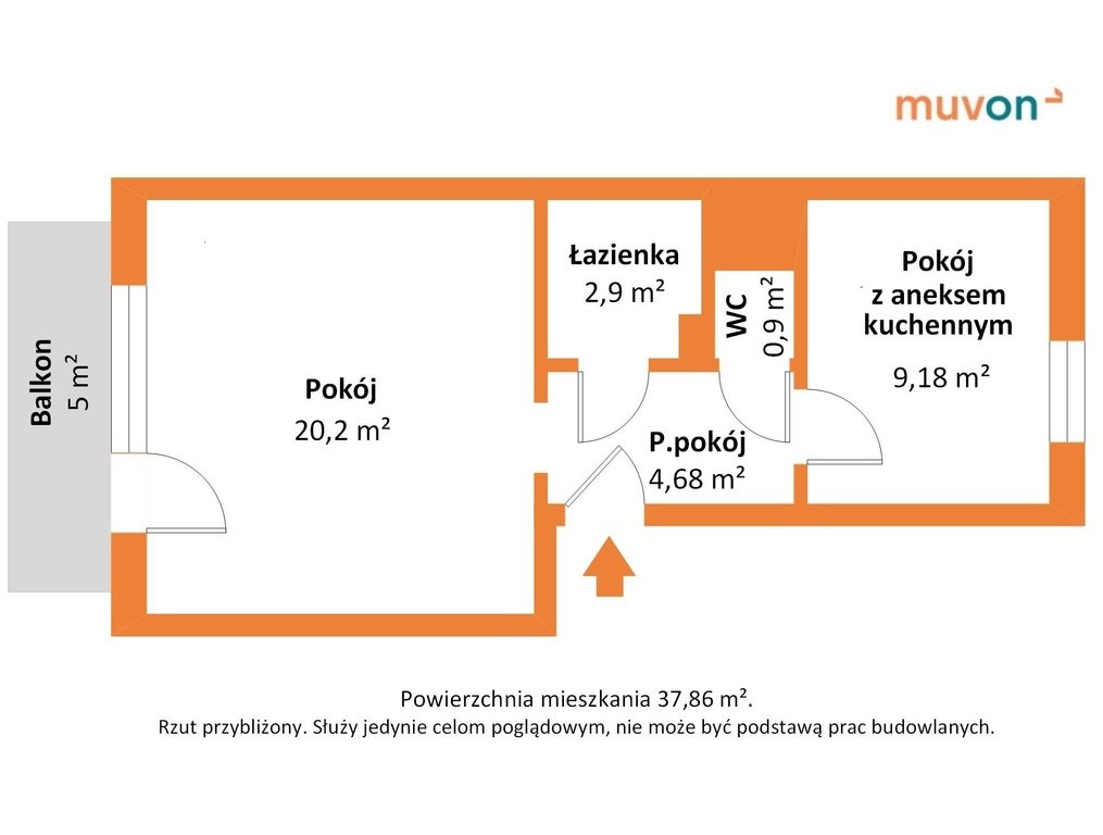 Kawalerka na sprzedaż Łódź, Andrzeja Kmicica  38m2 Foto 5