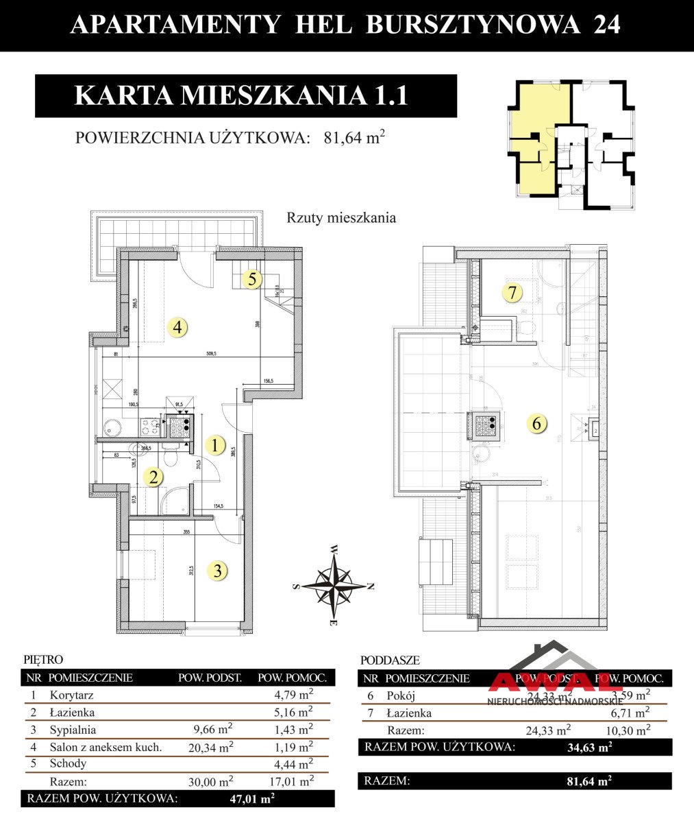 Mieszkanie trzypokojowe na sprzedaż Hel, Bursztynowa  82m2 Foto 12