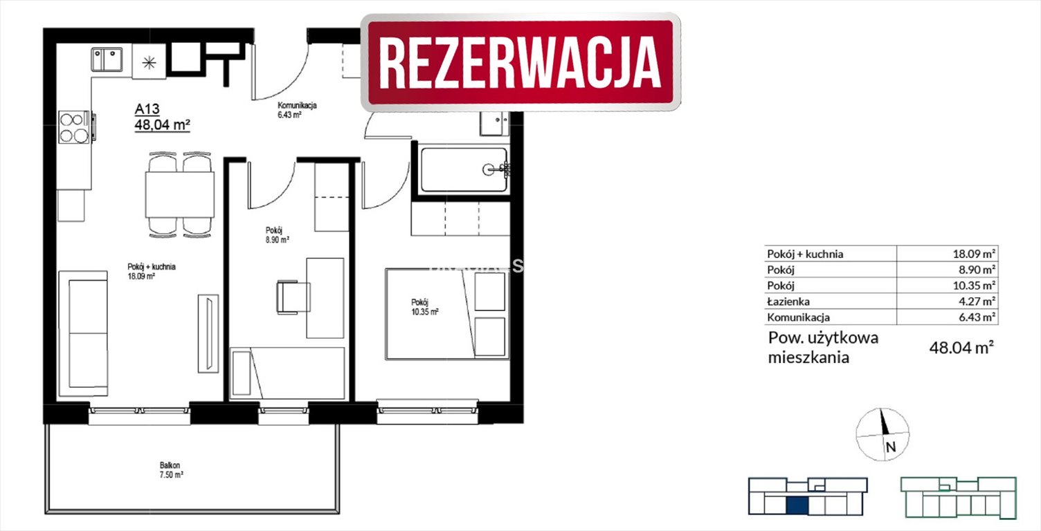 Mieszkanie trzypokojowe na sprzedaż Kraków, Bieżanów-Prokocim, Bieżanów, Bieżanów  48m2 Foto 3
