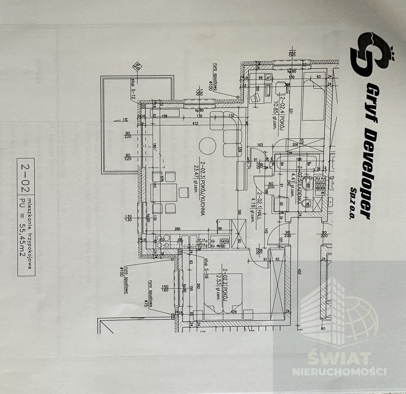 Mieszkanie trzypokojowe na sprzedaż Warzymice  55m2 Foto 10