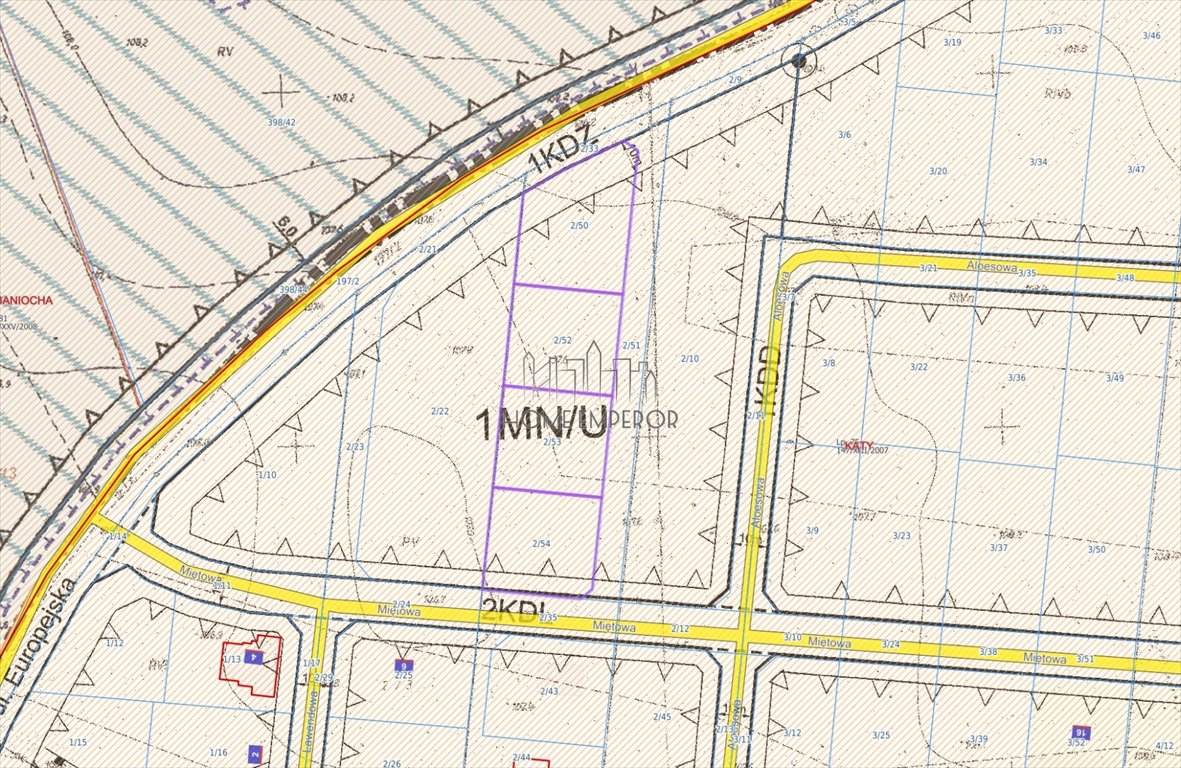 Działki 900 m² w Kątach (Miętowa) z mediami i planem zabudowy Kąty, Miętowa  900m2 Foto 1
