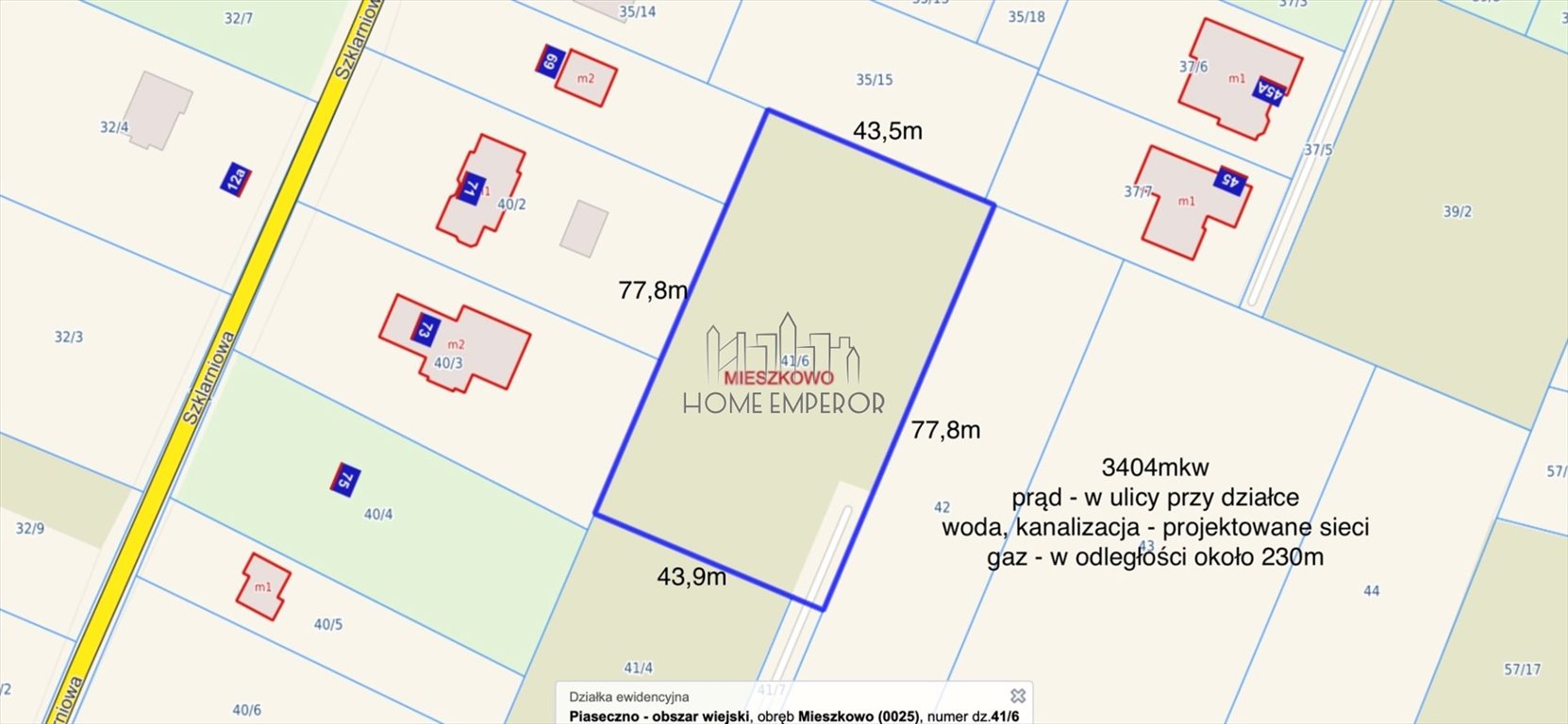 Działka budowlana na sprzedaż Mieszkowo, Traktowa  3 404m2 Foto 1