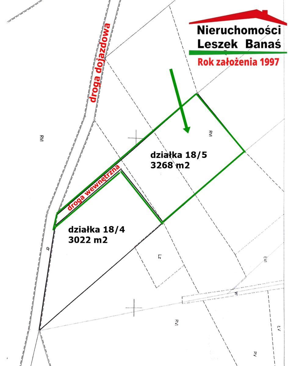 Działka budowlana 3268 m² z pozwoleniami i dojazdem prywatnym Ruda  3 268m2 Foto 1