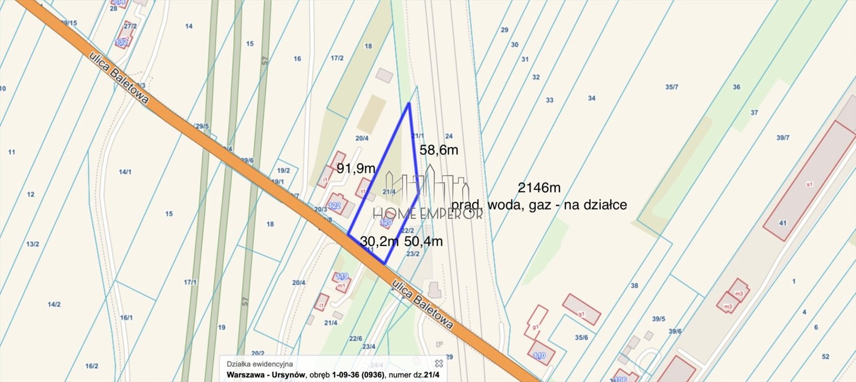 Działka budowlana na sprzedaż Warszawa, Ursynów, Jeziorki, Baletowa  2 120m2 Foto 1