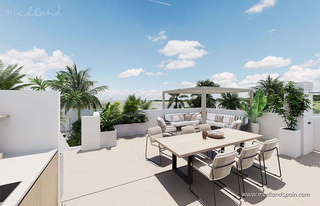 Nowoczesne 3-pokojowe mieszkanie z tarasem i dostępem do ogrodu Hiszpania, Los Alcázares  85m2 Foto 1