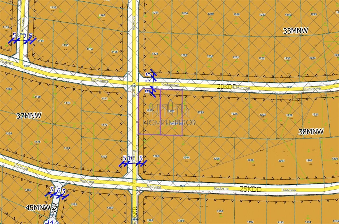 Działka 845 m² pod zabudowę jednorodzinną, media przy granicy Borzęcin Mały, Krokusowa  845m2 Foto 1