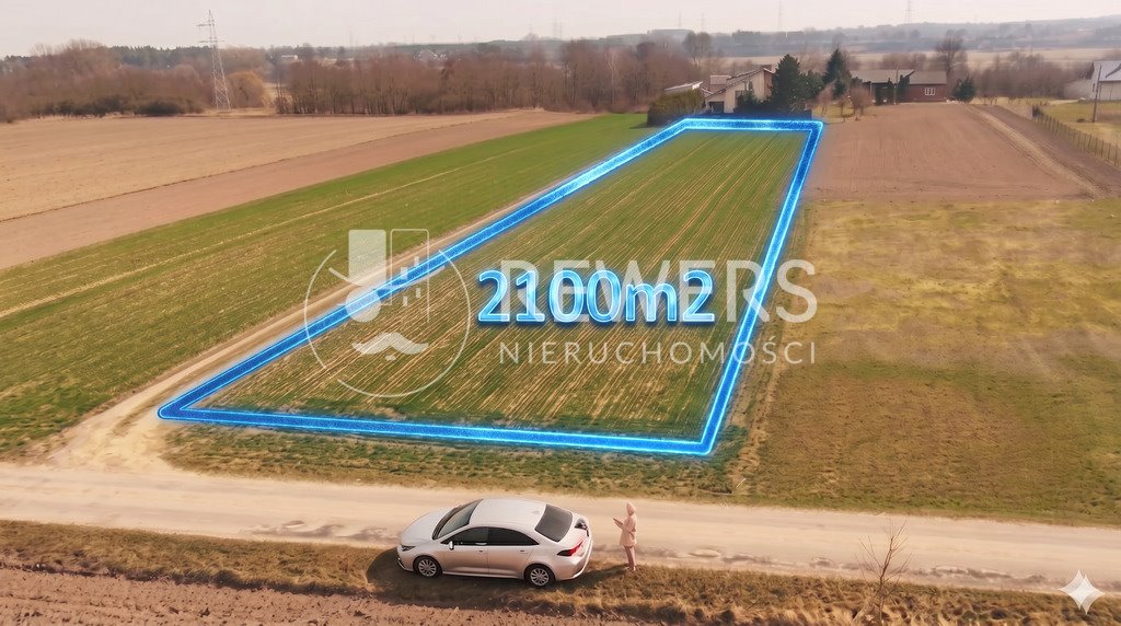 Działka 21 ar z MPZP - płaska, blisko natury Charlęż  2 100m2 Foto 1