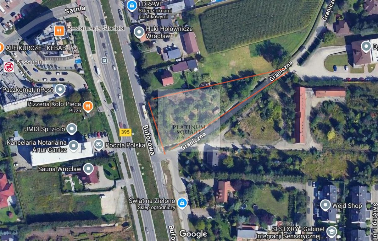 Działki inwestycyjne w Krzykach, 2362 m², atrakcyjna lokalizacja Wrocław, Krzyki, Jagodno, Buforowa  2 362m2 Foto 1