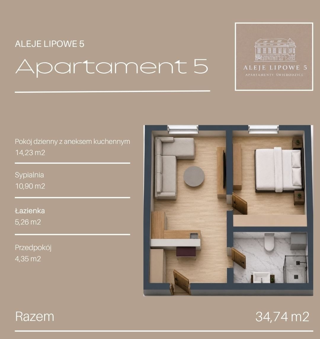Na sprzedaż przestronne 2-pokojowe mieszkanie z balkonem w centrum Świebodzic Świebodzice, Centrum  33m2 Foto 1