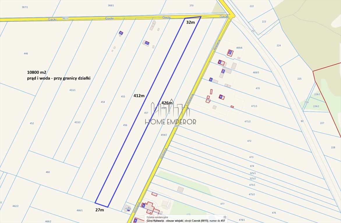 Działka 10 800 m² z mediami, pod zabudowę w Czersku Czersk, Gacki  10 800m2 Foto 1