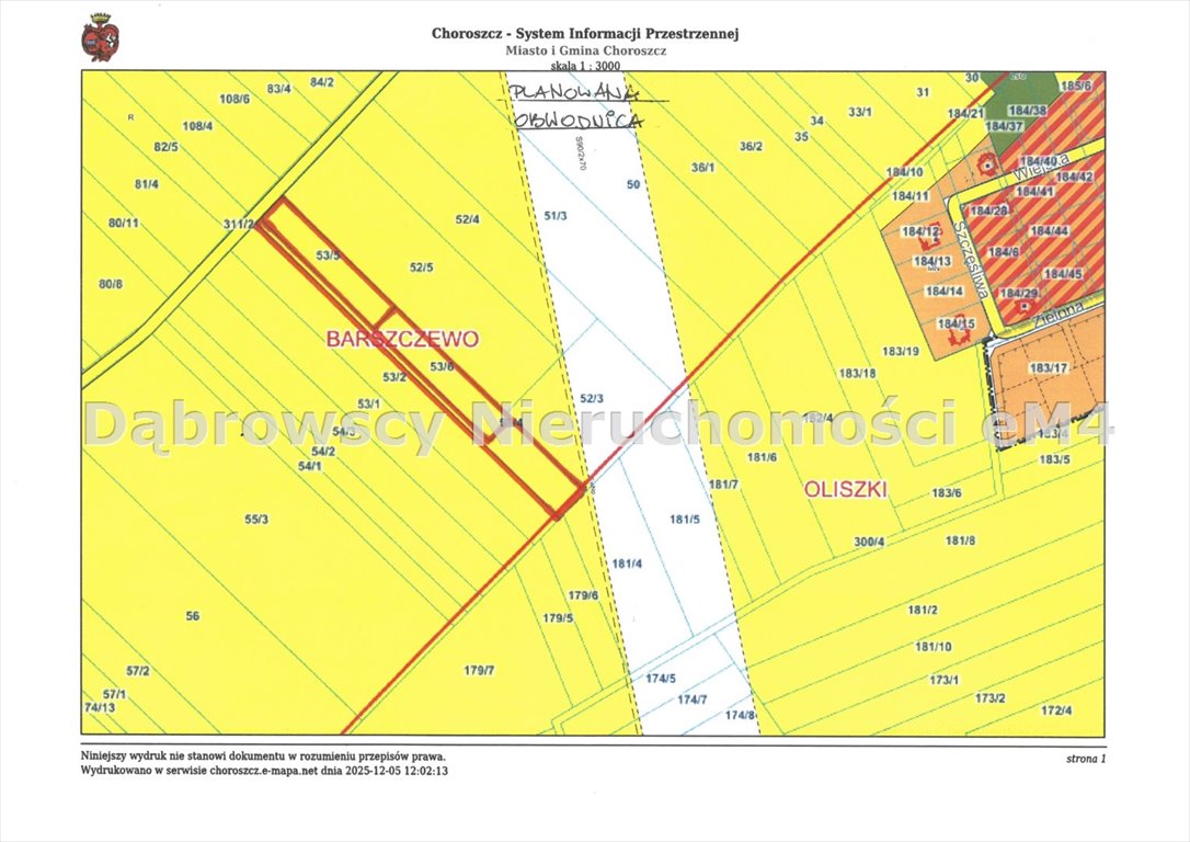 Działka rolna 3609 m² z możliwością dokupu w Barszczewie Barszczewo  3 609m2 Foto 1