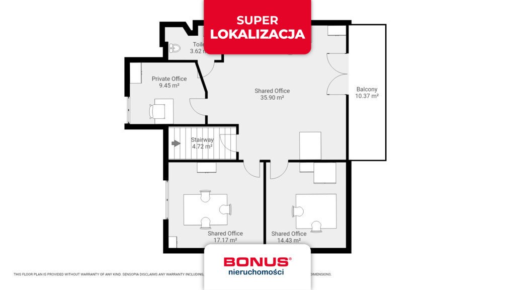 Nowoczesne biuro 85 m² w centrum Tczewa, parking, media w cenie Tczew  85m2 Foto 1