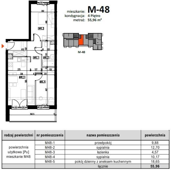 Mieszkanie trzypokojowe na sprzedaż Łańcut, Jana Matejki  56m2 Foto 4