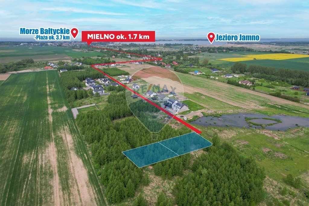 Sprzedam działkę budowlaną 1028 m² z mediami w Strzeżenicach Strzeżenice  1 028m2 Foto 1