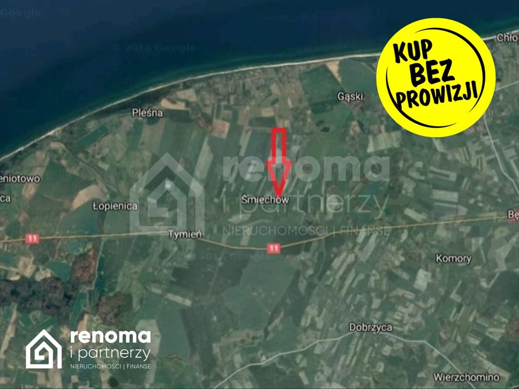 Działka 1000 m² blisko morza z widokiem i mediami Śmiechów  1 000m2 Foto 1