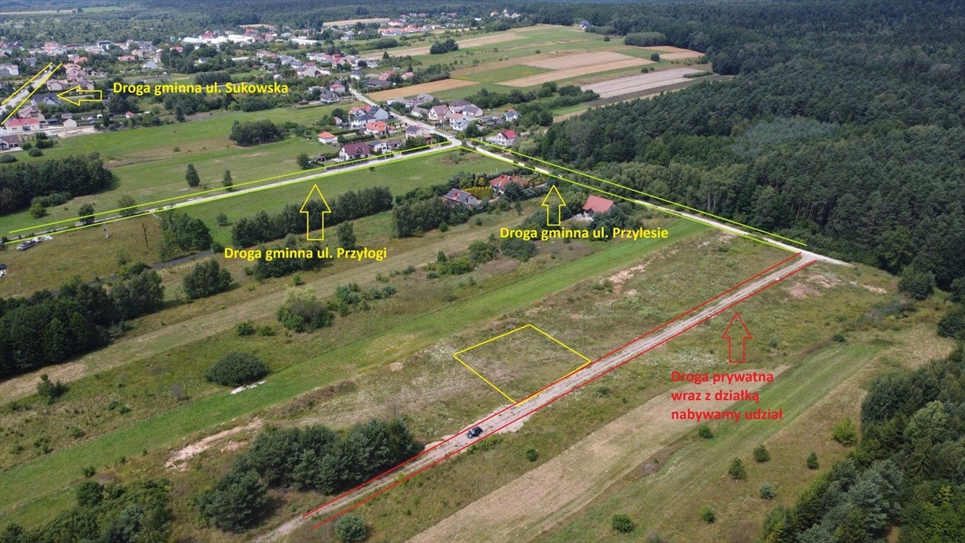 Działka pod dom w Dyminach, 1047 m², las, media, blisko Kielc Dyminy, Przylesie  1 047m2 Foto 1