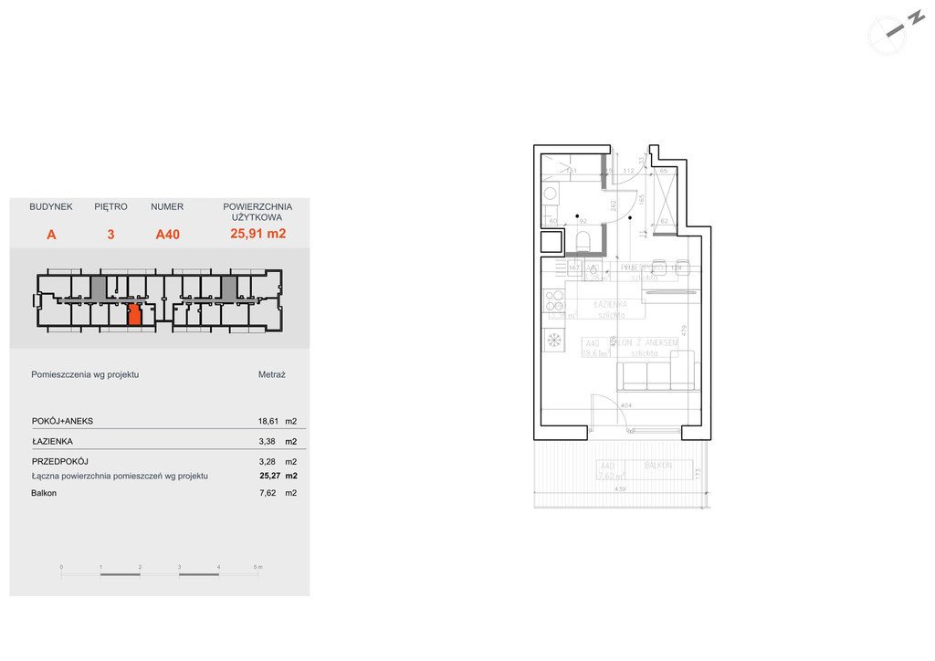 Atrakcyjne 25,3 m² w Bielawach – idealne dla singla lub pod inwestycję Bydgoszcz, Bielawy, Jana Karola Chodkiewicza  25m2 Foto 1
