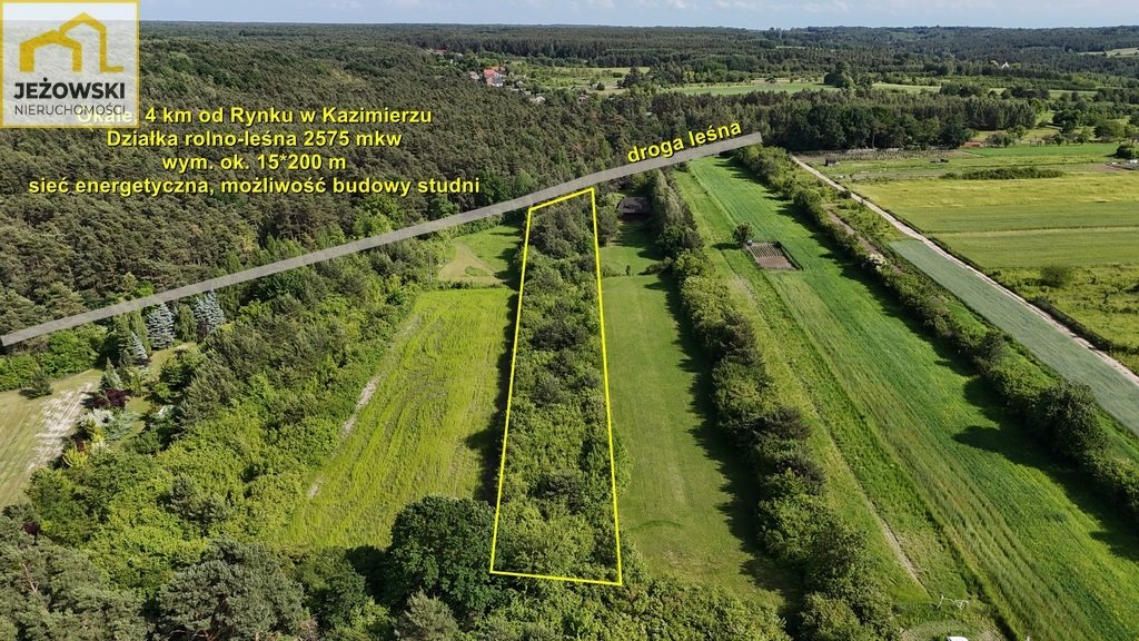 Urokliwa działka 2575 m² z widokami i przyłączem energii Kazimierz Dolny, Okale  2 575m2 Foto 1