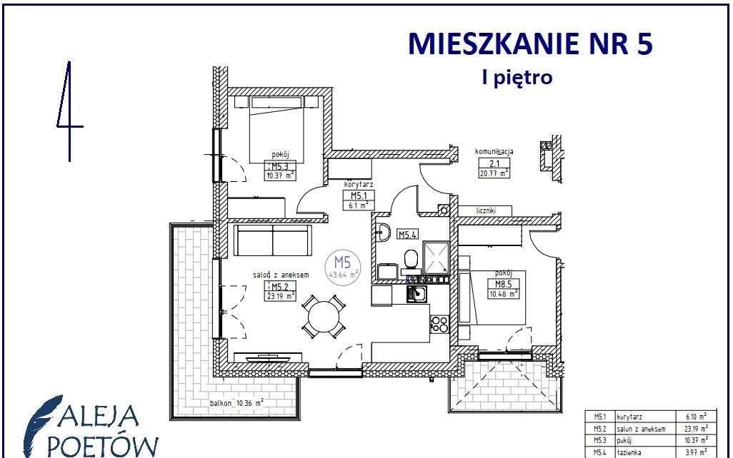 Mieszkanie dwupokojowe na sprzedaż Chojnice  43m2 Foto 9