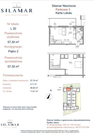 Mieszkanie dwupokojowe na sprzedaż Niechorze, Parkowa 3  57m2 Foto 11