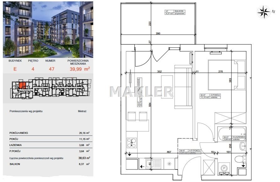 Mieszkanie dwupokojowe na sprzedaż Bydgoszcz, Bocianowo  39m2 Foto 5