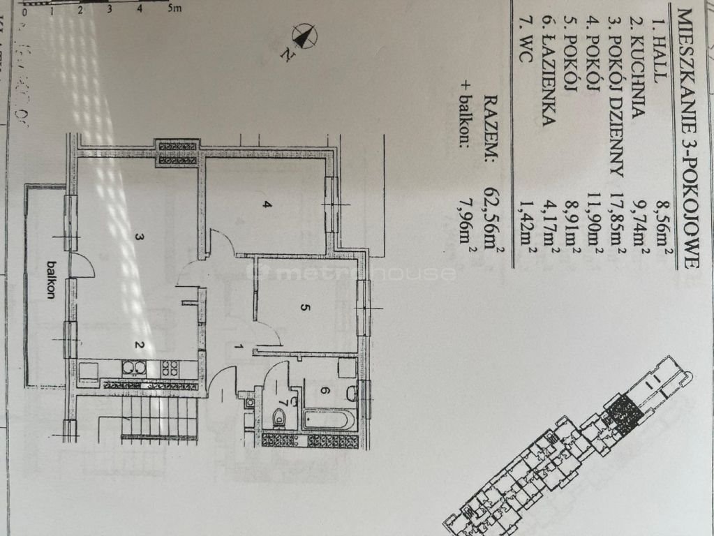 Mieszkanie trzypokojowe na sprzedaż Legionowo, Osiedle Jagiellońska  63m2 Foto 17