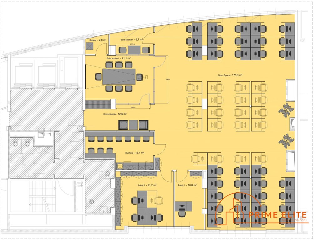 Nowoczesne biuro 293 m2 w sercu Mokotowa, dostępne od zaraz Warszawa, Mokotów, Bukowińska  298m2 Foto 1