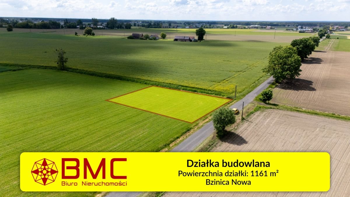 Działka budowlana 1161 m² z warunkami zabudowy - spokojna okolica Bzinica Nowa, Klonowa  1 161m2 Foto 1