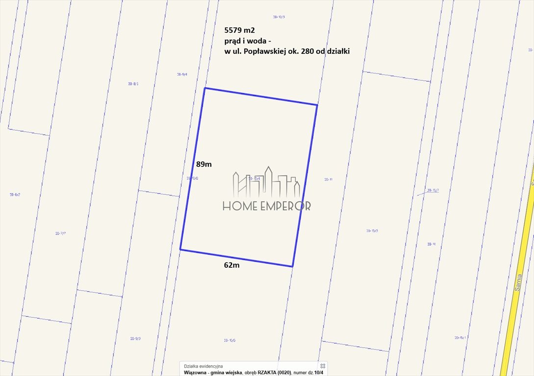 Działka budowlana na sprzedaż Rzakta, Popławska  5 579m2 Foto 1