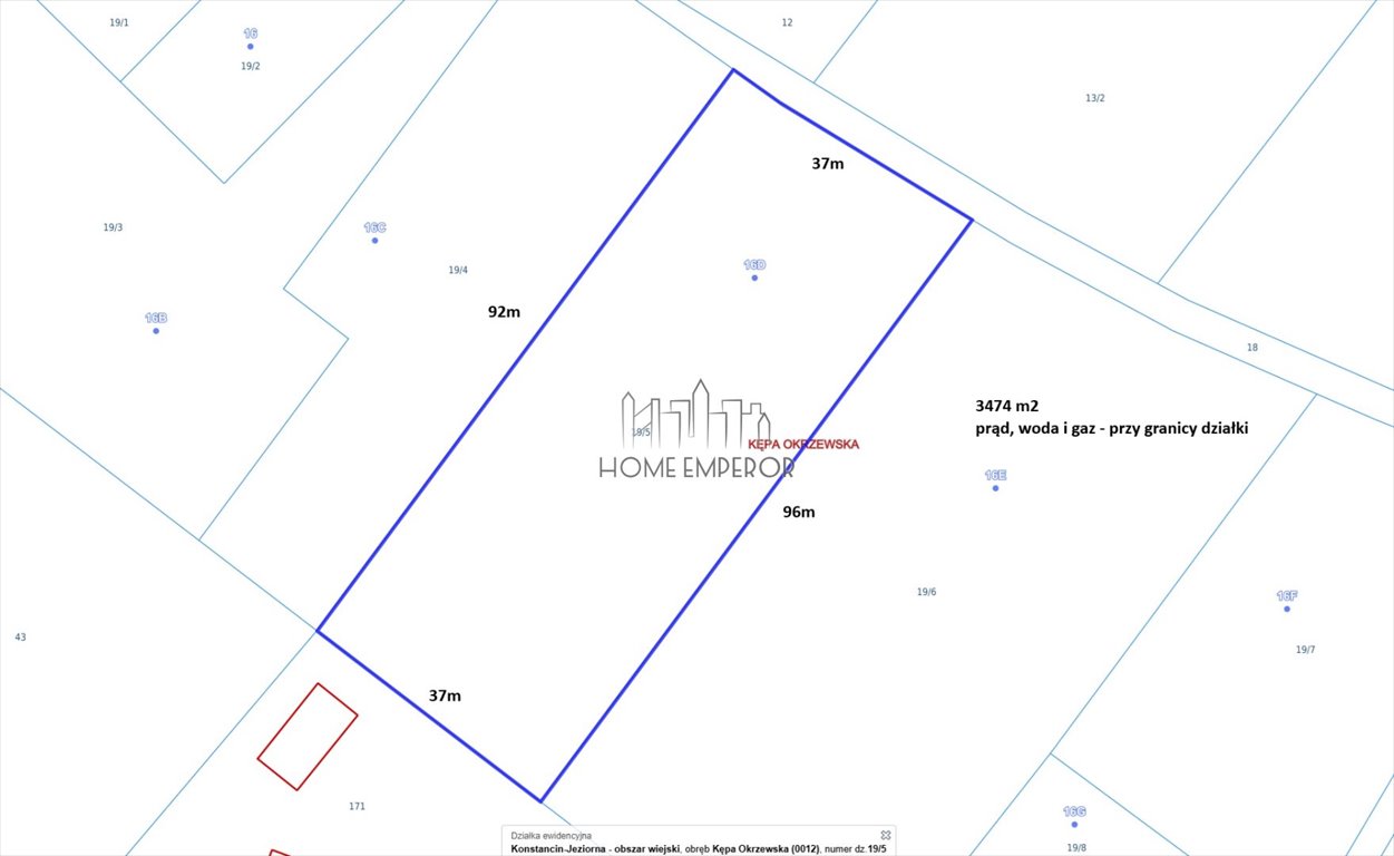 Do sprzedania działka 3474 m² z mediami w Kępie Okrzewskiej Kępa Okrzewska, Włóki  3 474m2 Foto 1