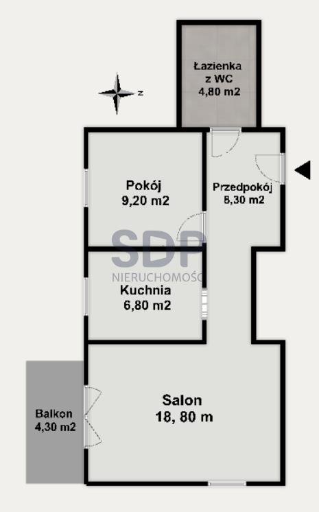 Mieszkanie dwupokojowe na sprzedaż Wrocław, Krzyki, Partynice, Siostrzana  48m2 Foto 2