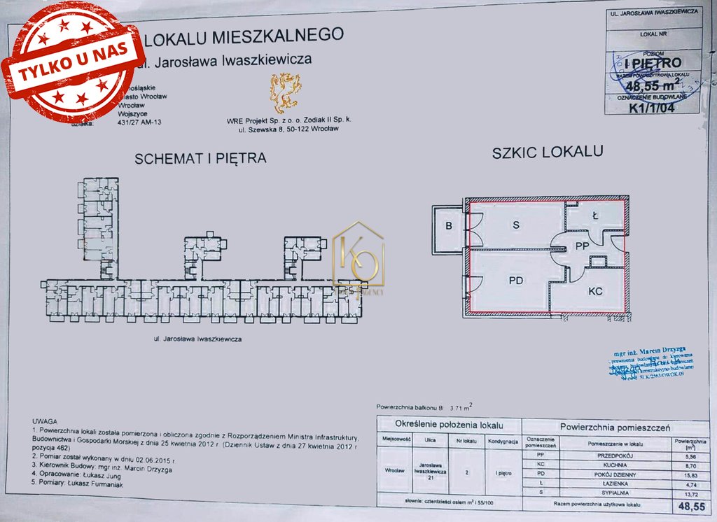 Mieszkanie dwupokojowe na sprzedaż Wrocław, Wojszyce, Wojszyce, Jarosława Iwaszkiewicza  49m2 Foto 15