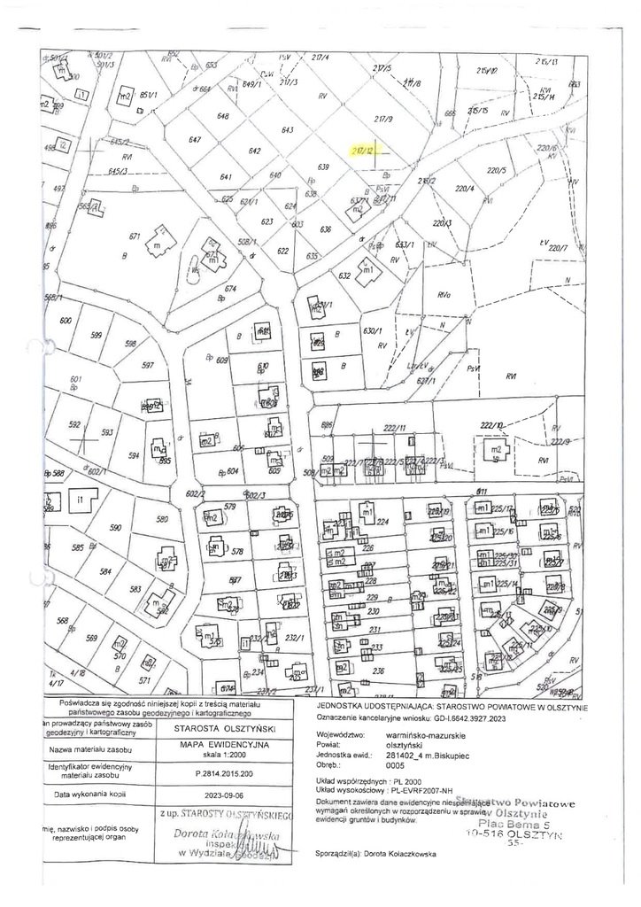 Działka budowlana na sprzedaż Biskupiec, Złota  1 961m2 Foto 1