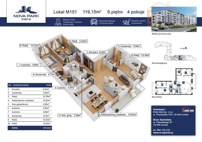 Mieszkanie czteropokojowe  na sprzedaż Łomża, Akademicka  119m2 Foto 1