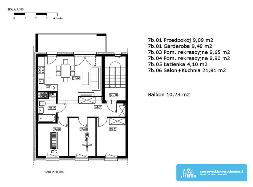 Mieszkanie czteropokojowe  na sprzedaż Rzeszów, Budziwój  62m2 Foto 3