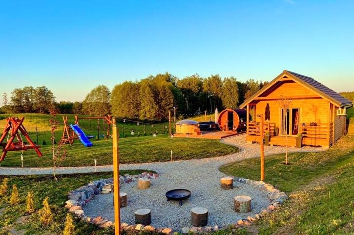 Działka z domkiem, sauna, hydromasaż, ognisko, plac zabaw Szczybały Giżyckie  1 508m2 Foto 1