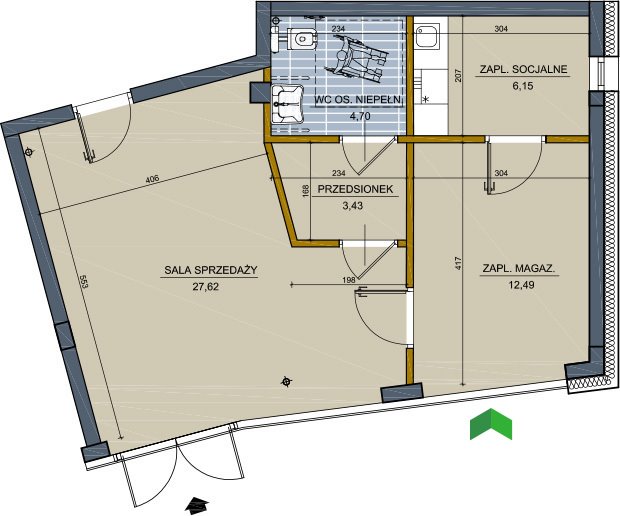 Lokal użytkowy na sprzedaż Białystok, Centrum, Proletariacka  54m2 Foto 1