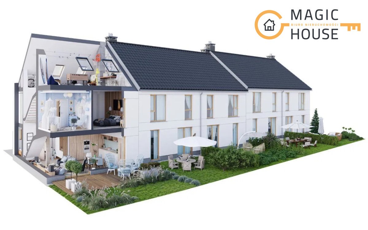 Nowoczesny dom szeregowy 109 m2 z garażem i ogrodem Bolszewo, Strażacka  109m2 Foto 1