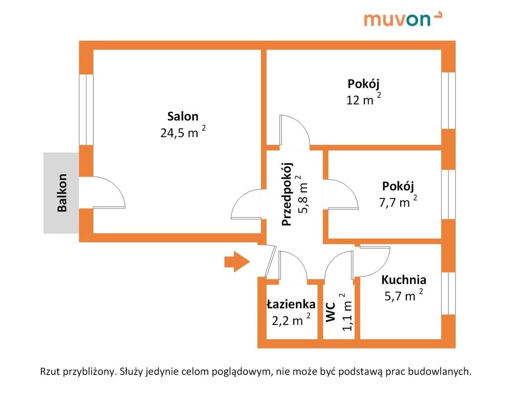 Mieszkanie trzypokojowe na sprzedaż Zgierz, Stanisława Dubois  61m2 Foto 4